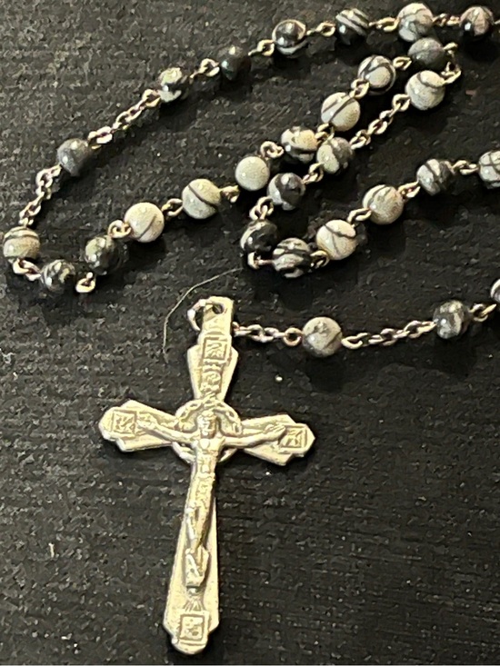 Source Unknown Jewelry - Rosary vintage black onyx Smokey quartz  Catholic religious holy